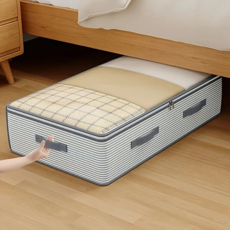 Large Capacity Clothes Storage Bag – Heavy‑Duty Non‑Woven Organizer with Clear Window for Comforters, Blankets & Bedding