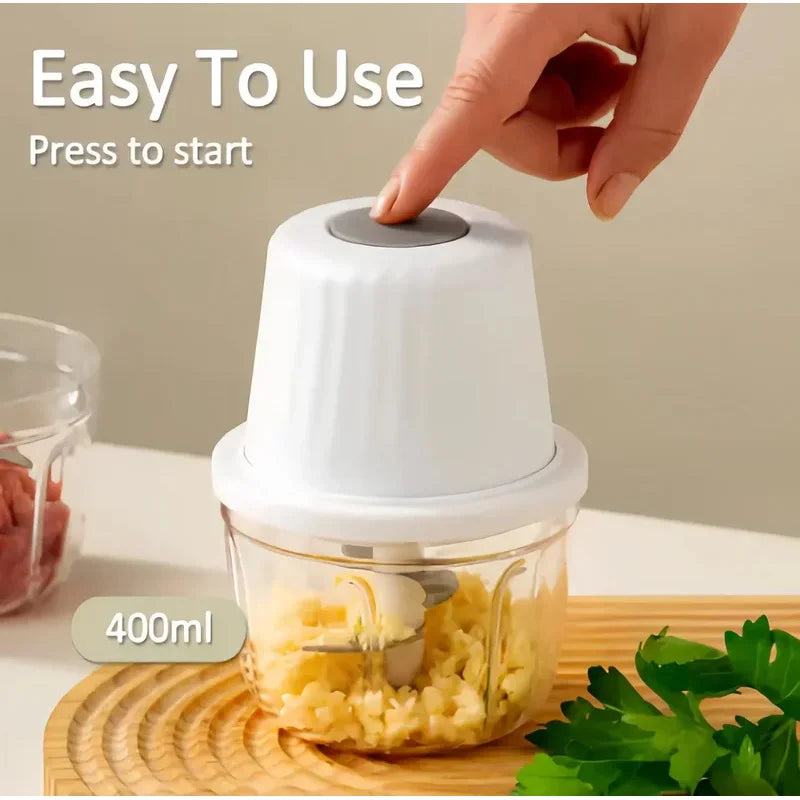 Electric Food Chopper – 6‑Blade Mini Garlic Grinder & USB‑Powered Vegetable Chopper