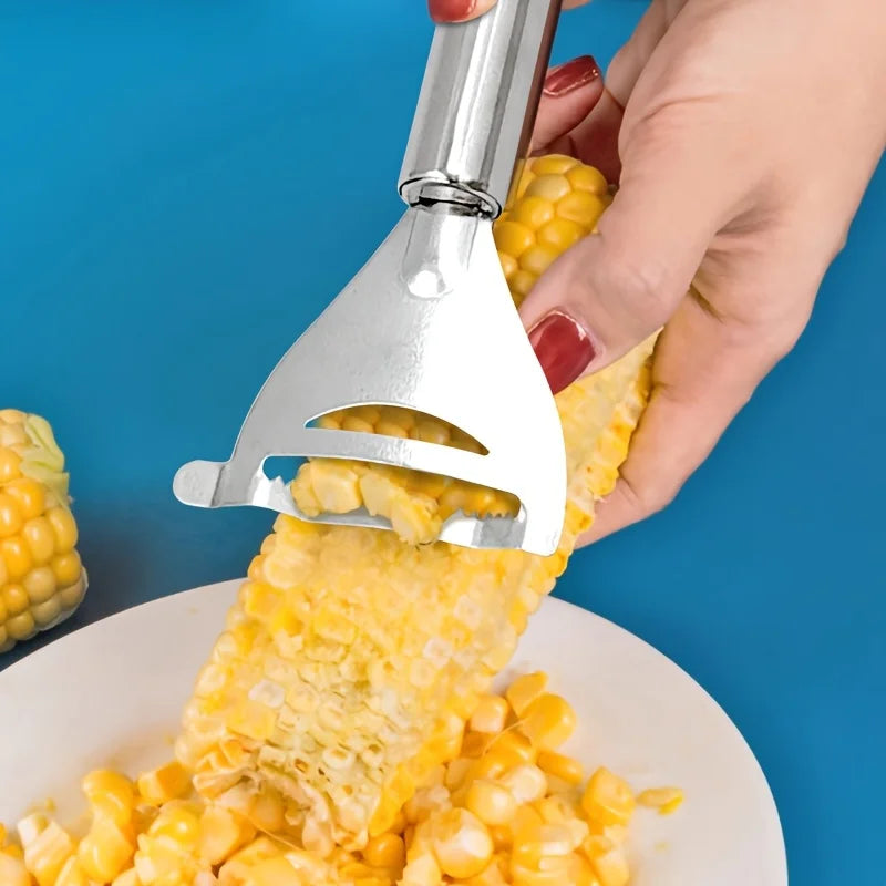 Corn Stripper & Vegetable Peeler – Stainless Steel Serrated Blade for Fast, Safe Prep (1 or 2‑Piece Set)
