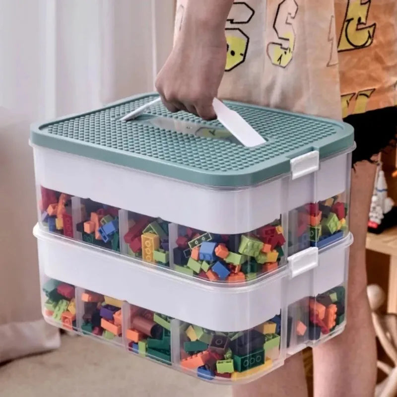 Kids Building Block Storage Box – 1/2/3 Layers, Small Toy Organizer