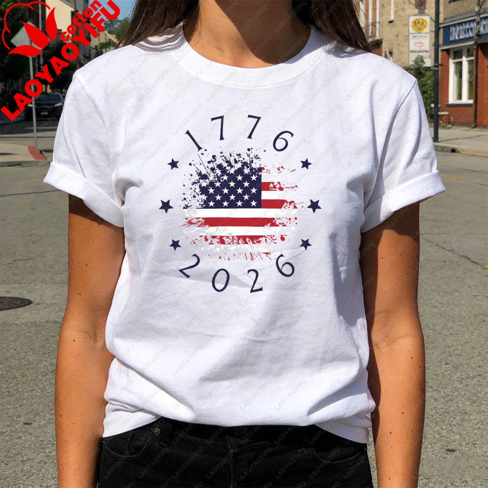 Patriotic USA Flag Tee America 250th Anniversary T-shirt 4th of July Unisex Independence Day T-shirt
