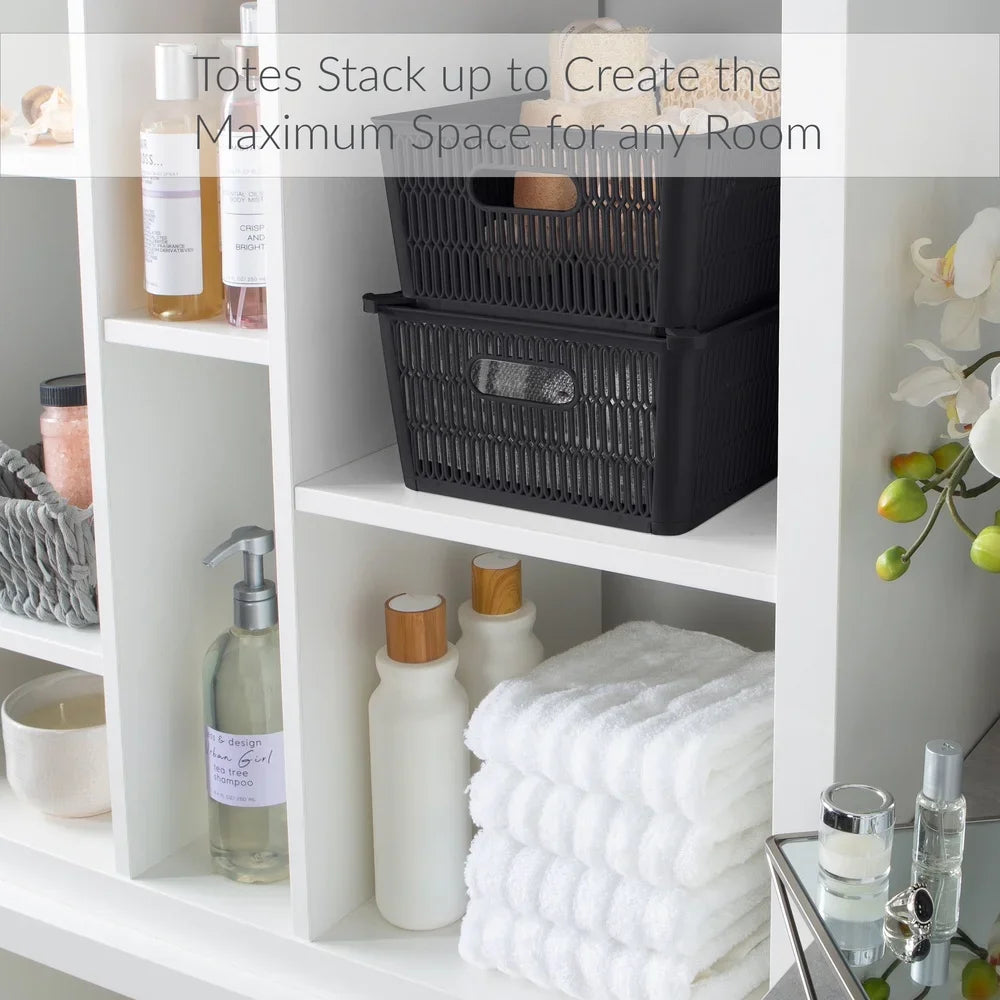 Essential Stackable Home Storage Totes (Set of 2)
