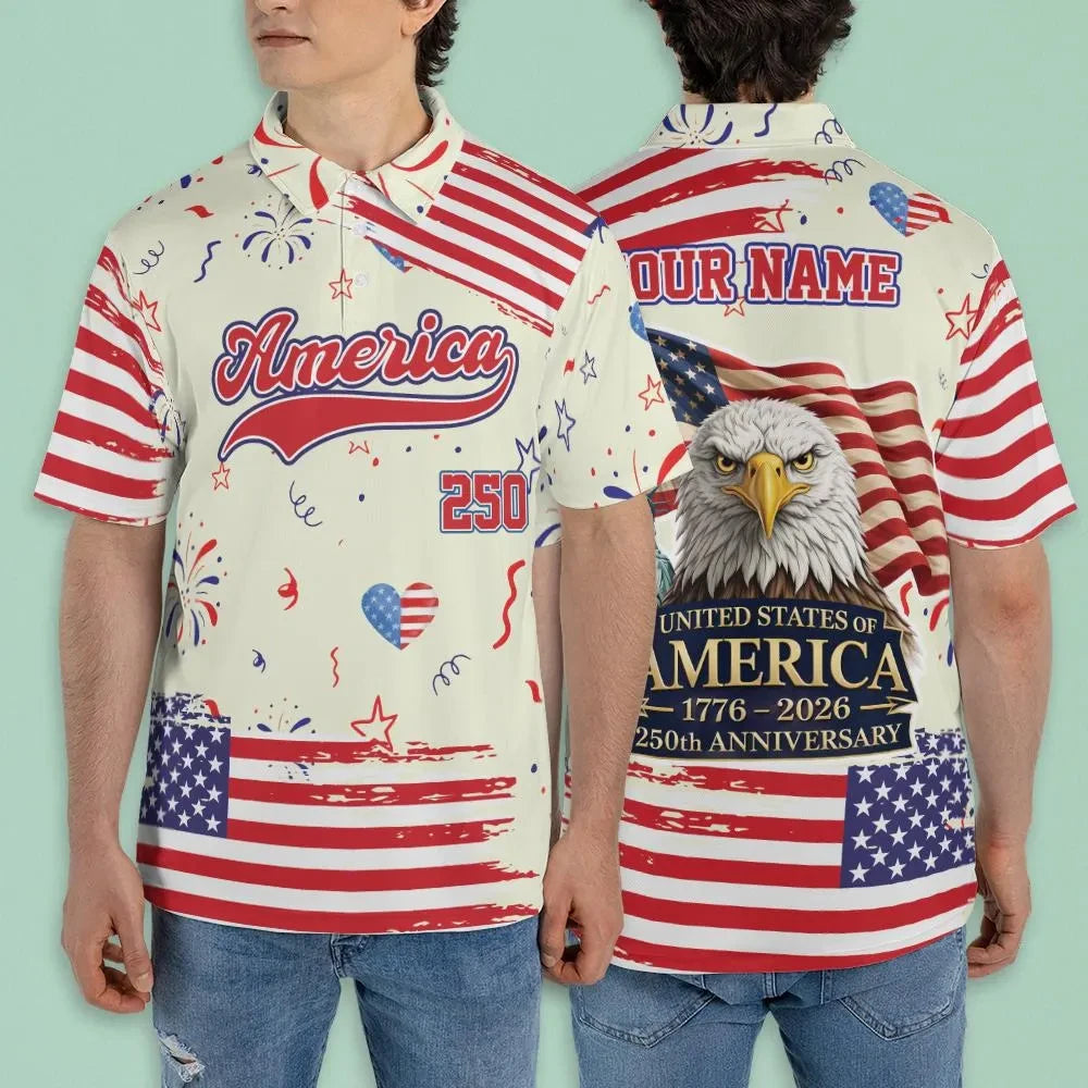 USA 250th Anniversary Men Polo Shirt