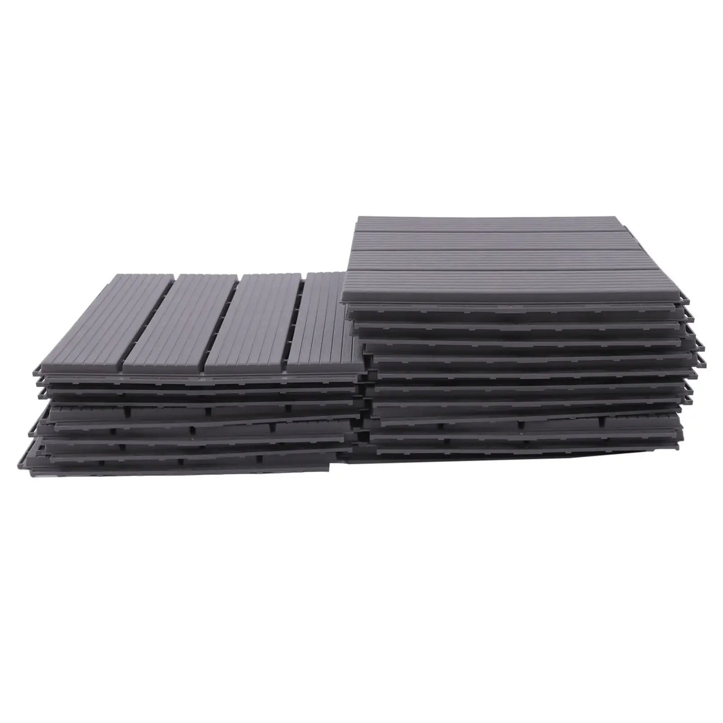 22 Pack Outdoor Patio Deck Flooring, Interlocking - 12"x 12"