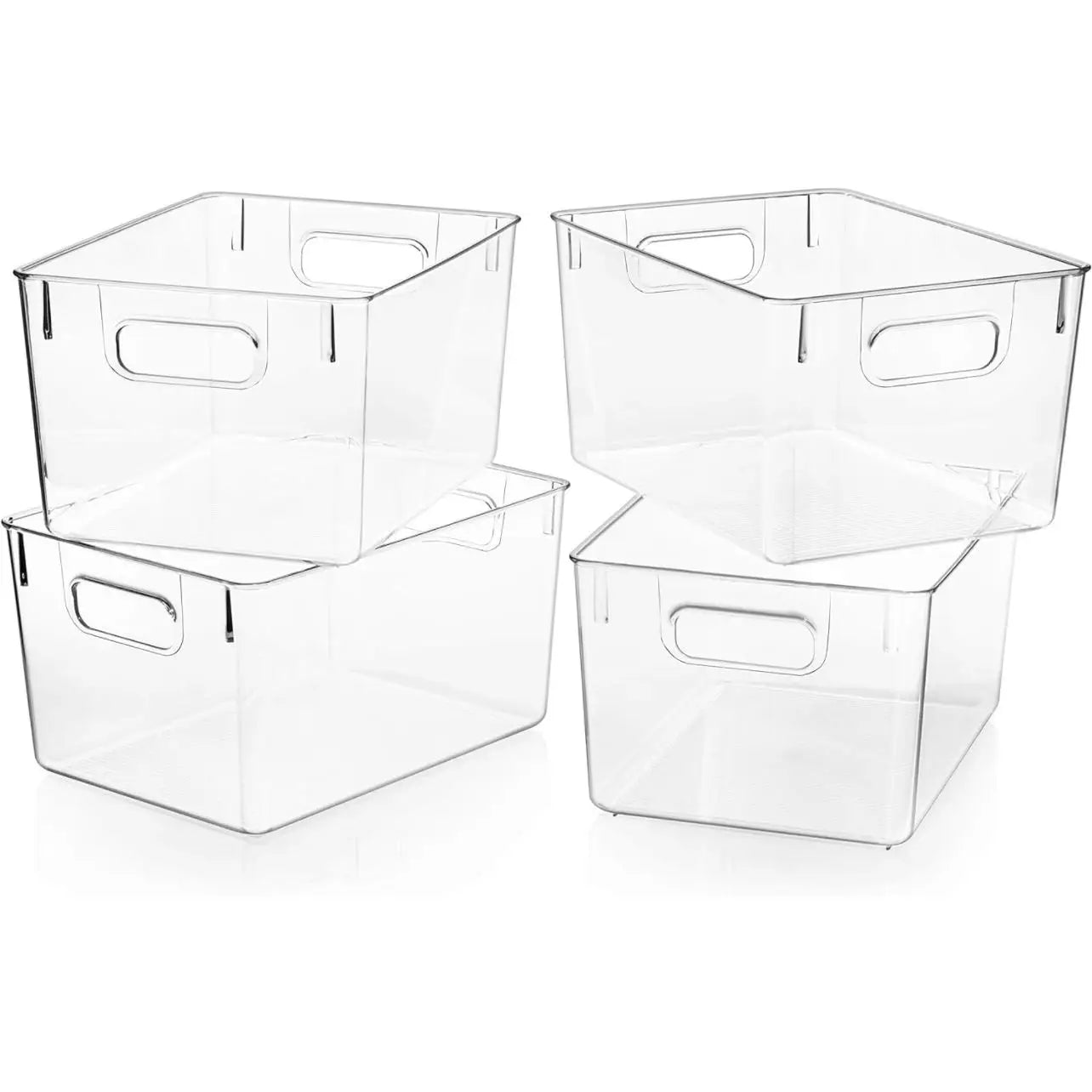 Clear Plastic Storage Bins - 4 Pack