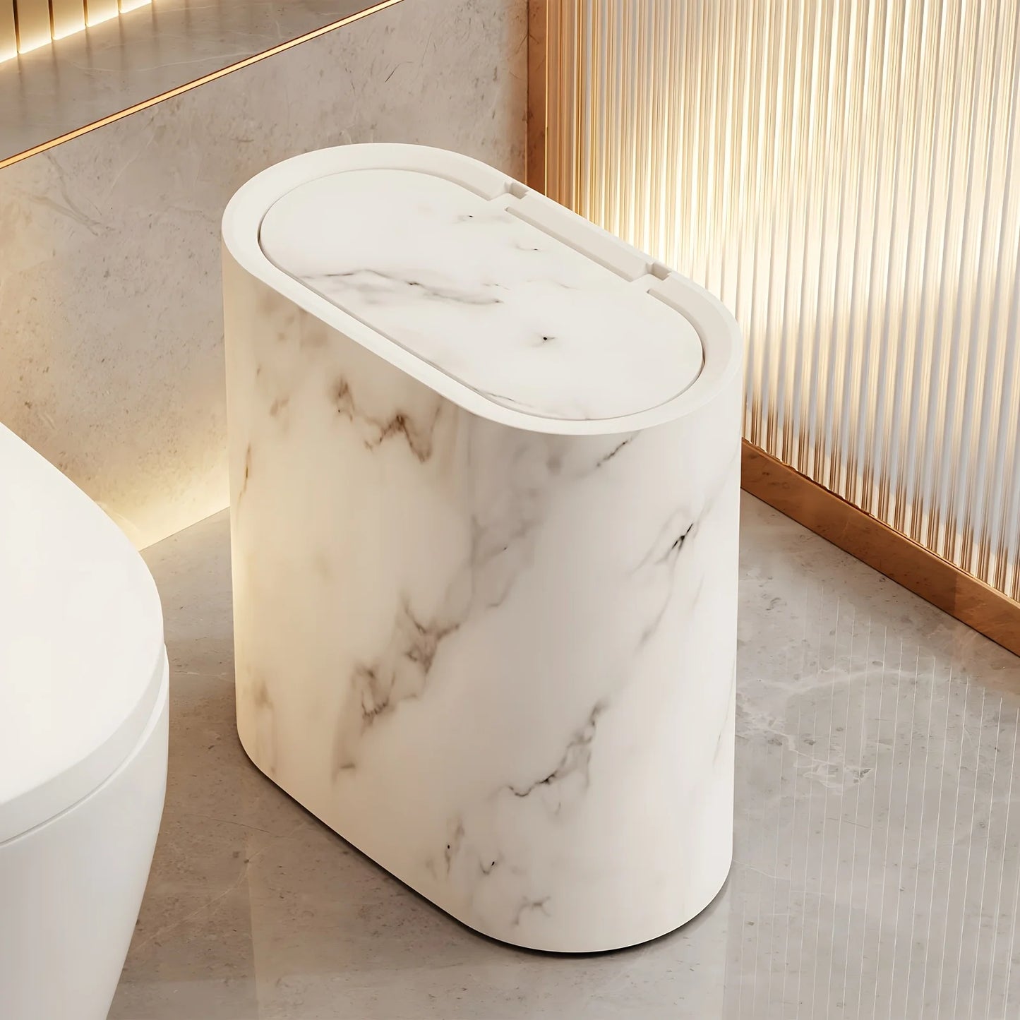 3.7‑Gallon Dual‑Barrel Trash Can – Odor‑Resistant, Easy‑Clean Waste Bin for Bathroom, Kitchen & Office