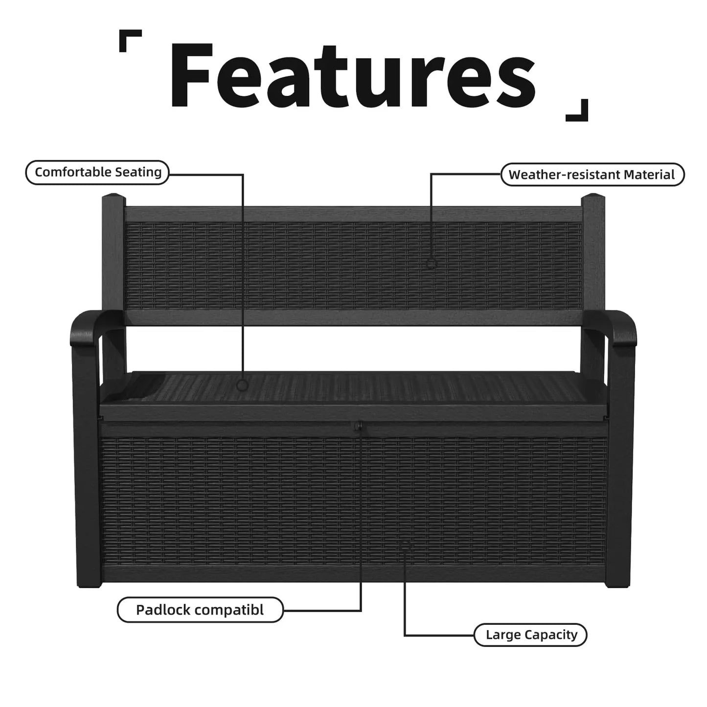 80 Gallon Outdoor Storage Bench, Lockable, Waterproof