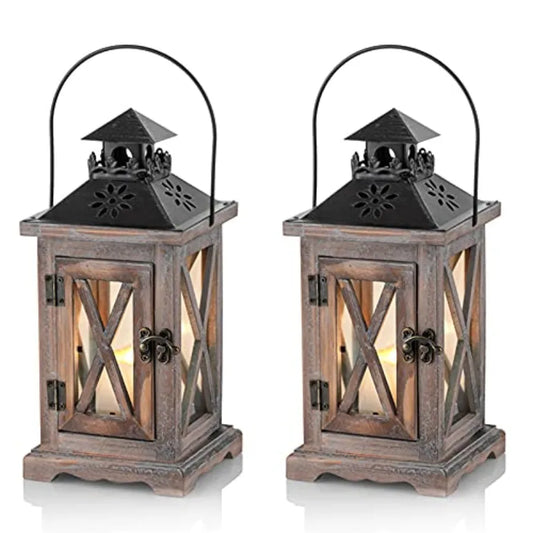 Wooden Lanterns – Decorative Candle Lanterns for Weddings, Patio, Fireplace & Mantel Décor