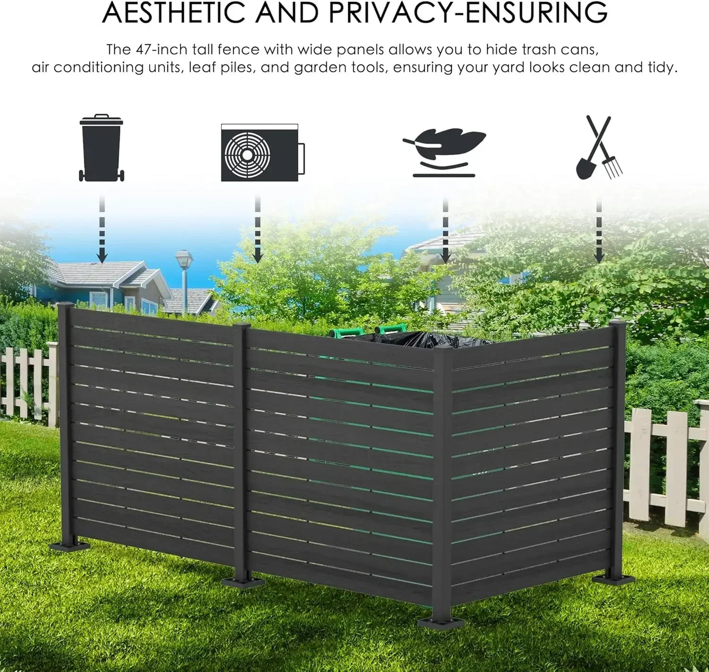 50" W x 48" H Outdoor Privacy Screens, Aluminum
