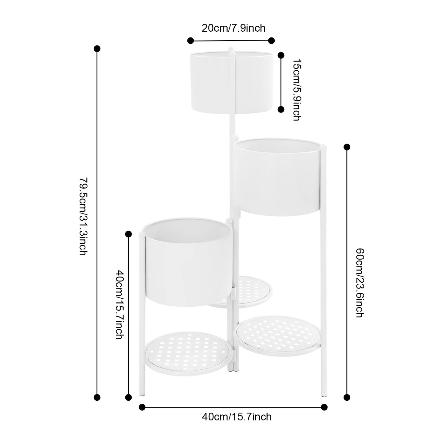 3-Tier Foldable Corner Plant Stand | 16"x31" Iron Flower Pot Holder