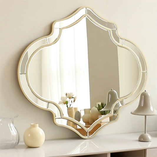 Seraphina Irregular Wall Mirror – Golden Rim Accent