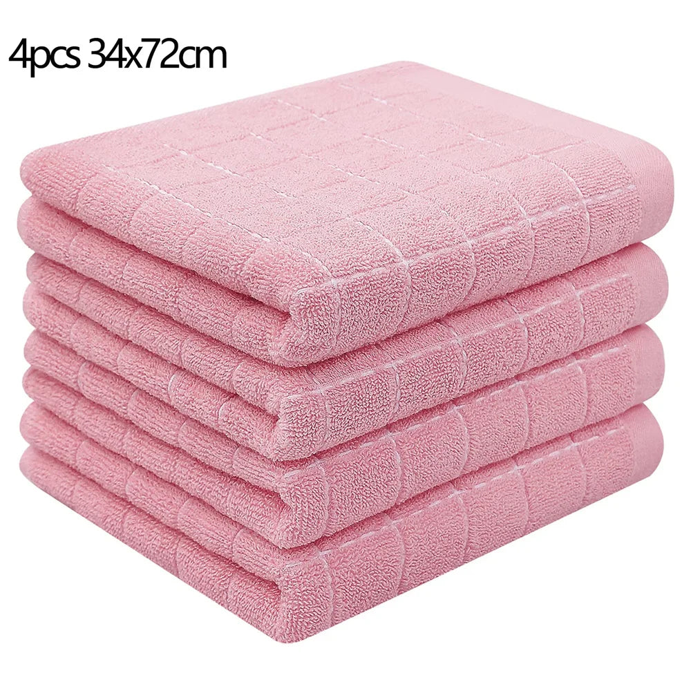 4/6pcs 100% Cottton Kitchen Towels, Absorbent Dishcloth, Ultra Soft