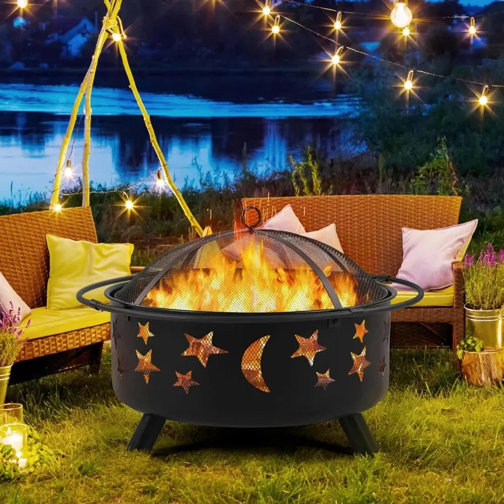 30in Outdoor Fireplace with Spark Screen and Poker