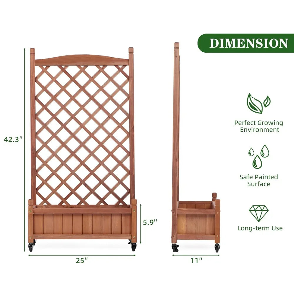 Raised Garden Bed with Trellis Set of 2,
