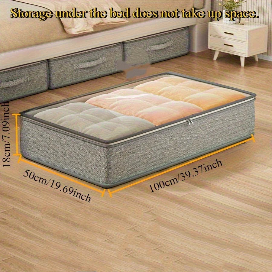 Under-Bed Storage Organizer, Foldable, Multiple Uses for Blankets, Pillows, Clothes