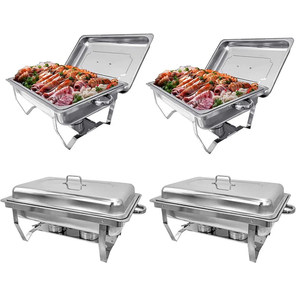Chafing Dish Buffet Set 8QT Electric Stainless Steel 2/4/6Pack Full Size Pans Food Warmer