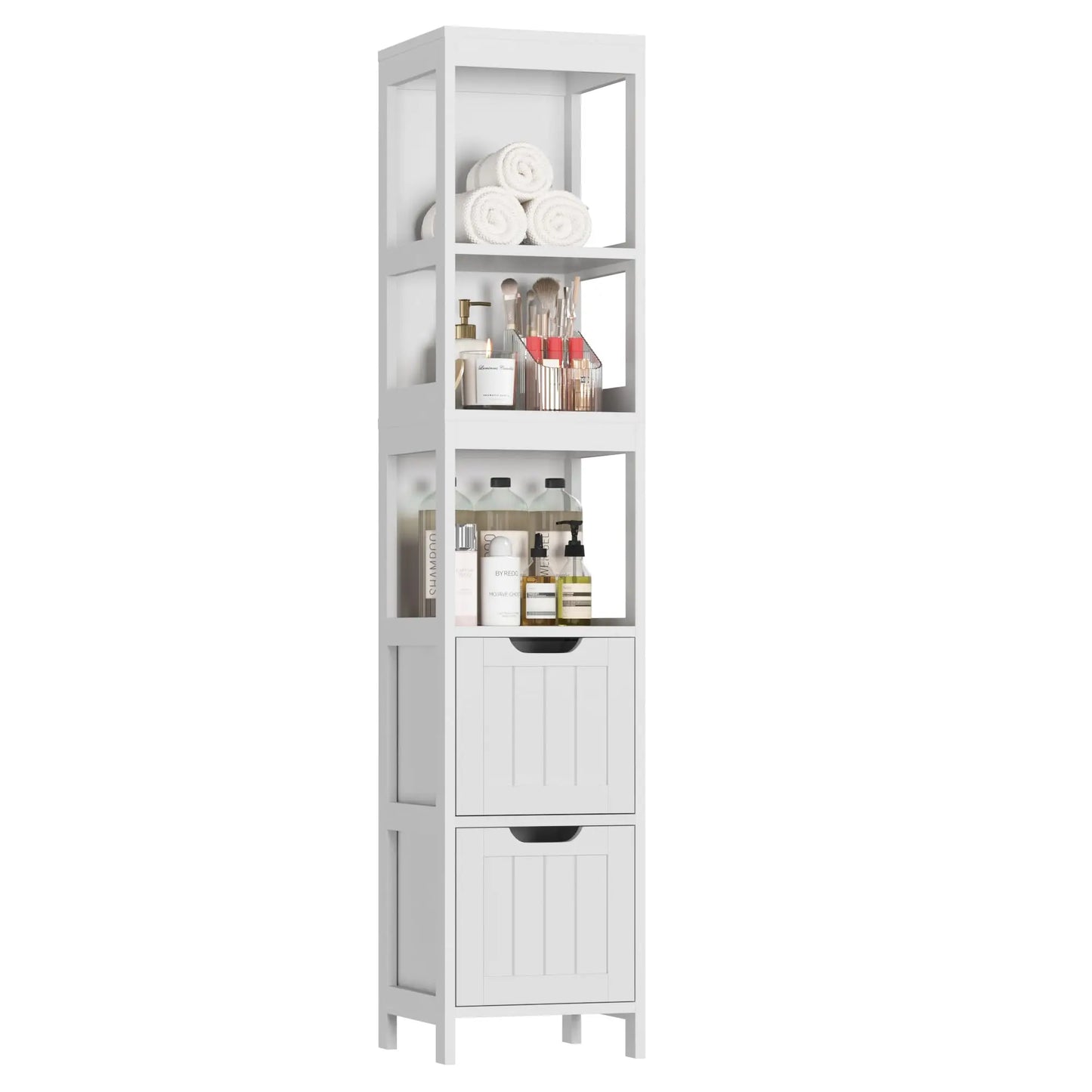 Bathroom Storage Cabinet/ Organizer With 2 Drawers And 3 Shelves