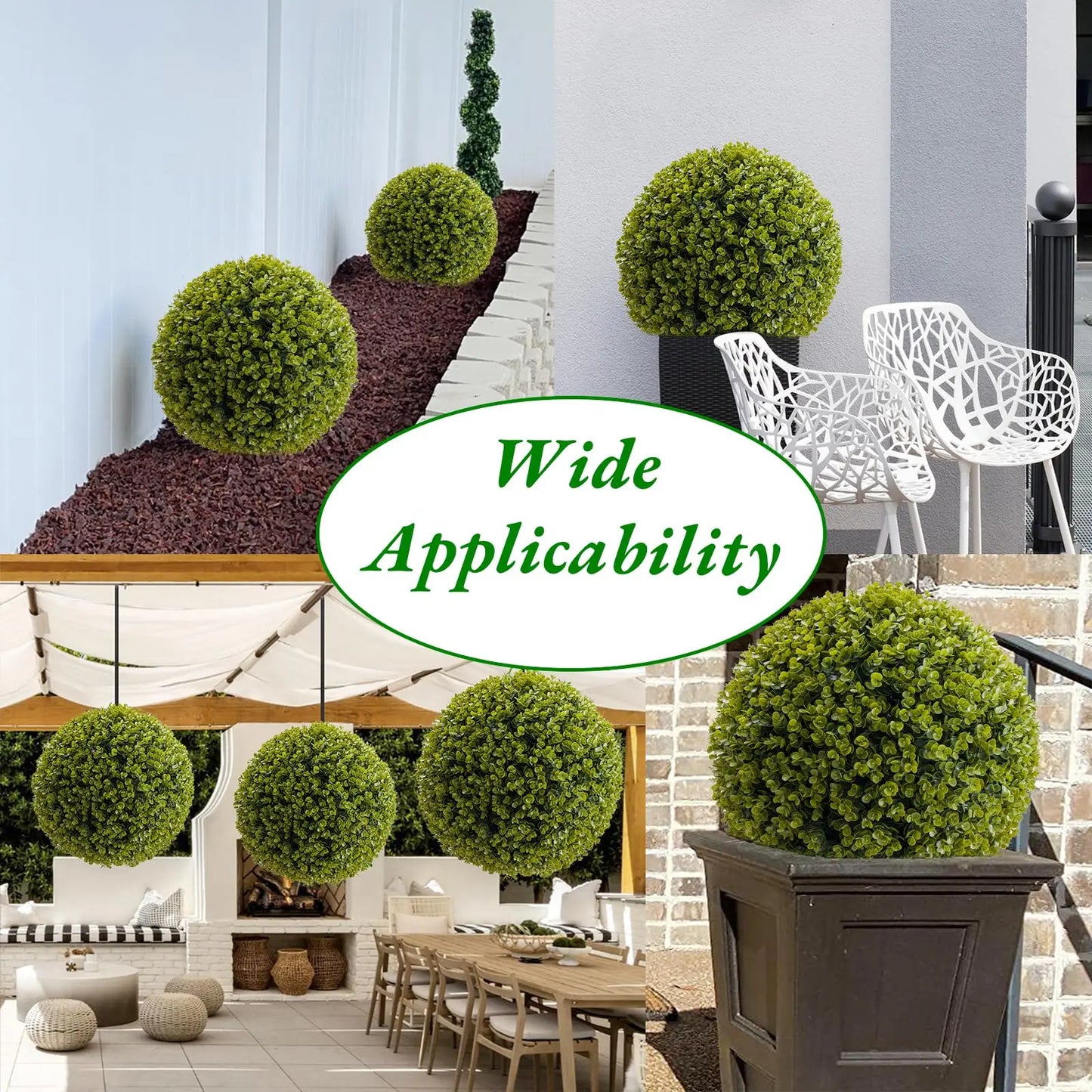 Set of 2, Artificial Topiary Cedar Balls