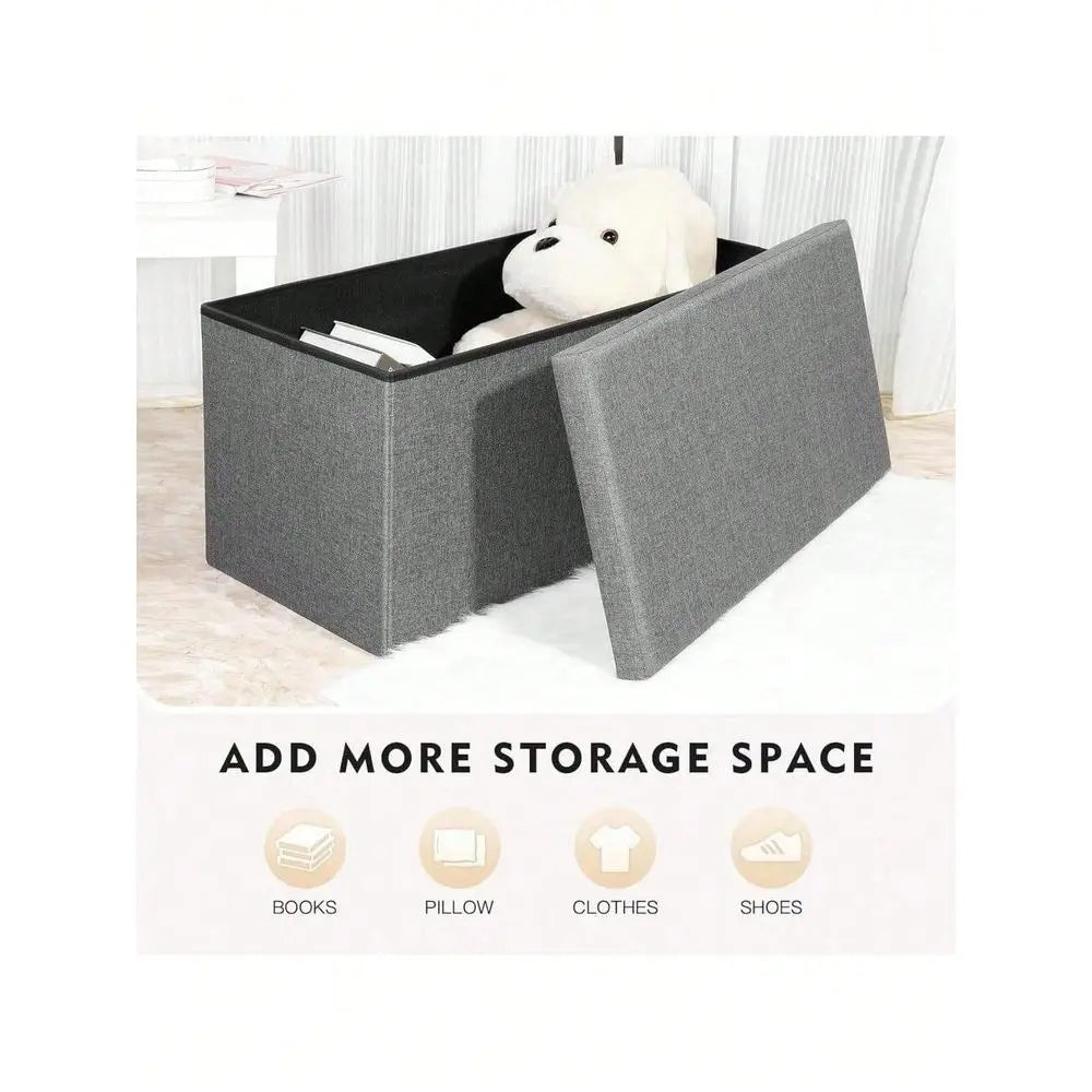 30 Inch Storage Ottoman With Lid Tray