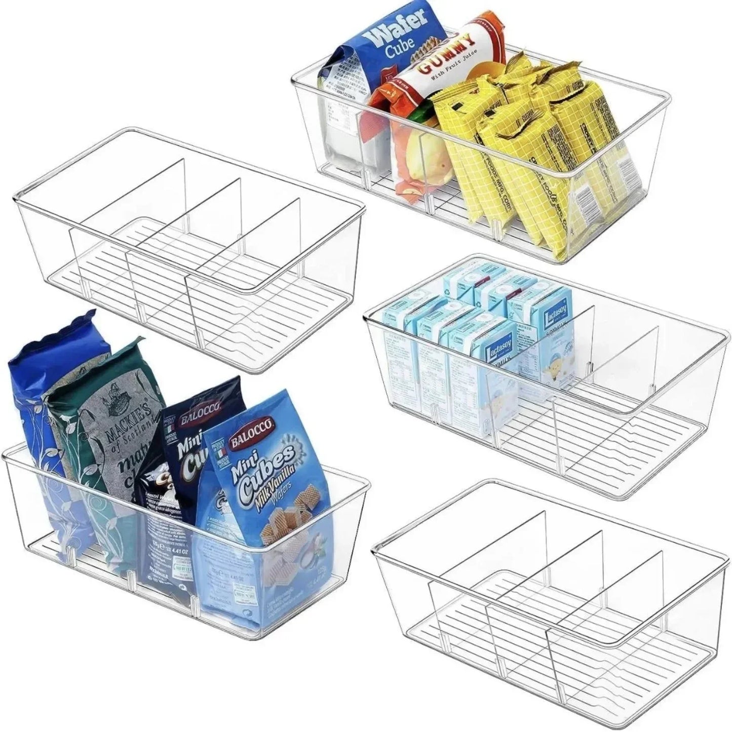Divided Food Storage System with Removable Inserts - (3 Pack)