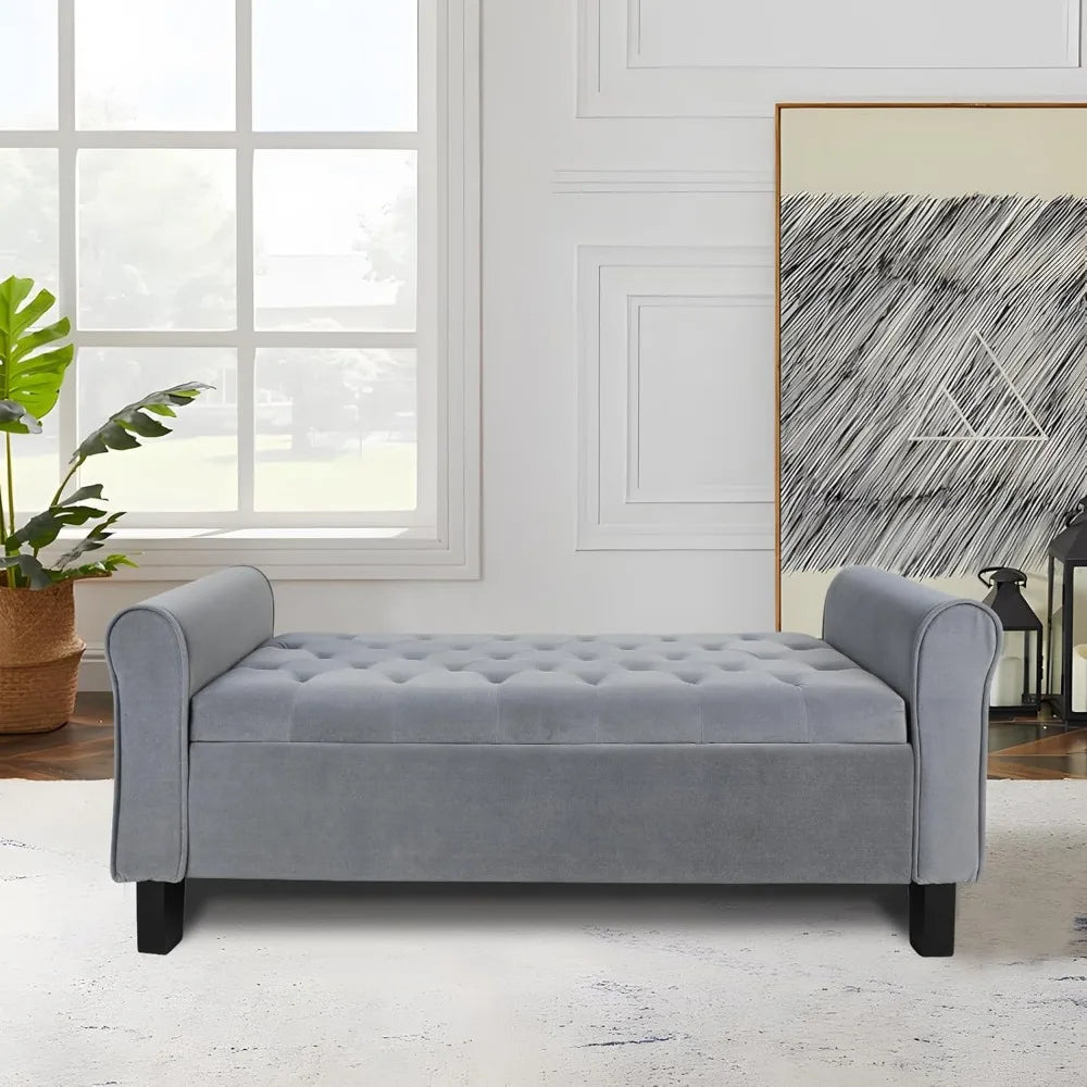 Storage Ottoman Bench with Arms