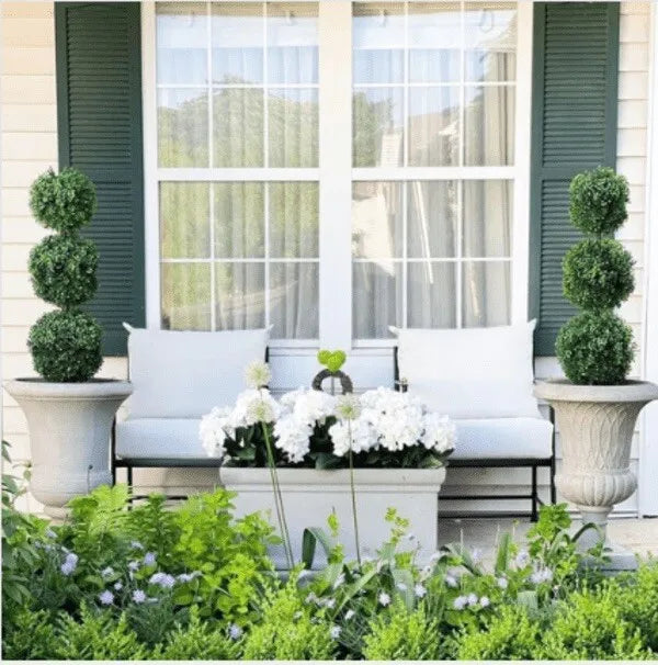 3' Artificial Boxwood Triple‑Ball Topiary – Indoor/Outdoor Faux Tree in Pot