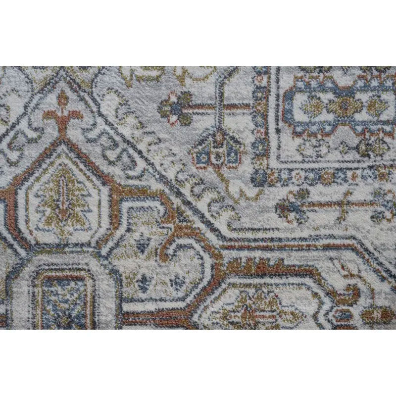 Blue, Ivory and Beige Area Rug