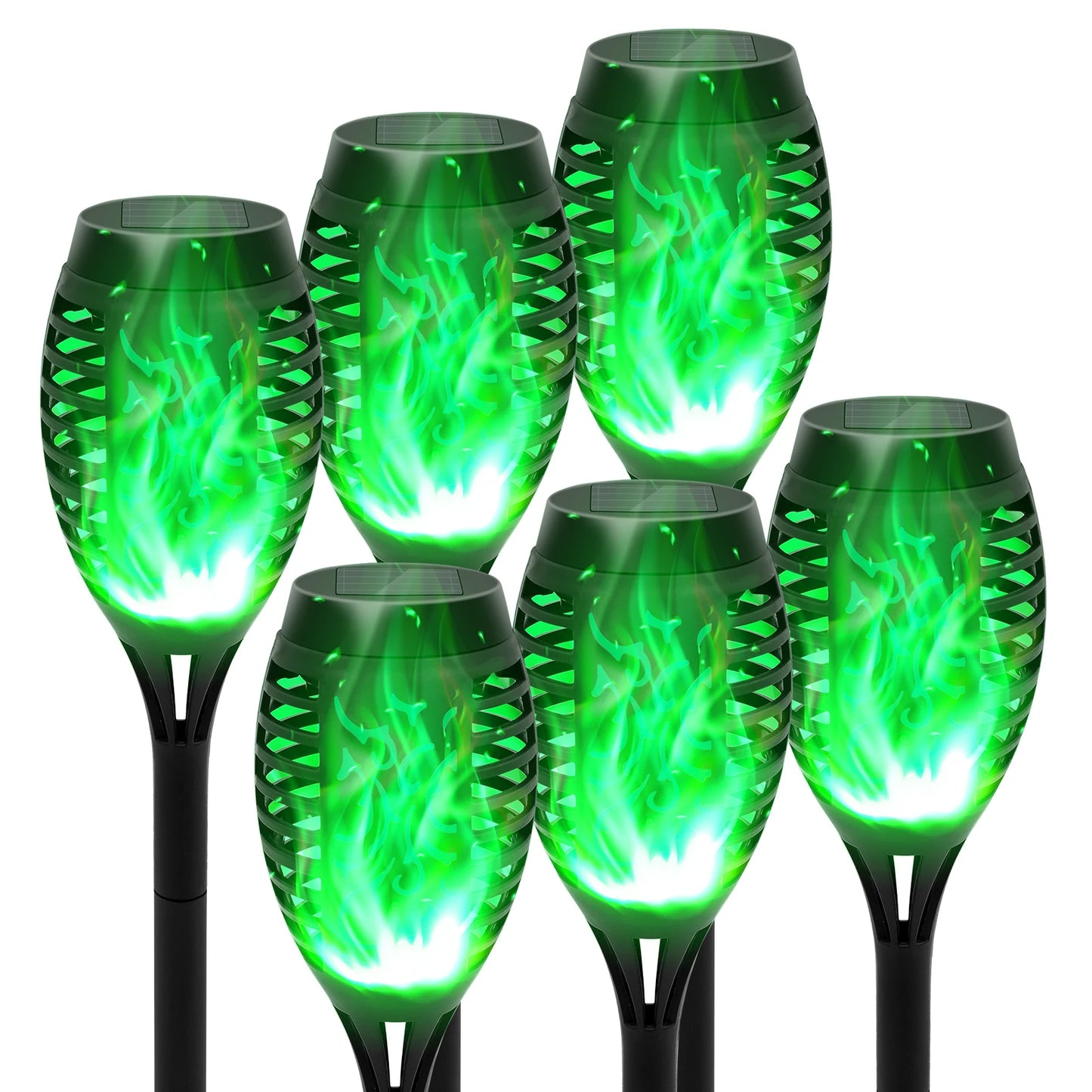 Solar Flame Torch Lights – LED Flickering Outdoor Pathway Lamps (4/6/8/12 Pack)