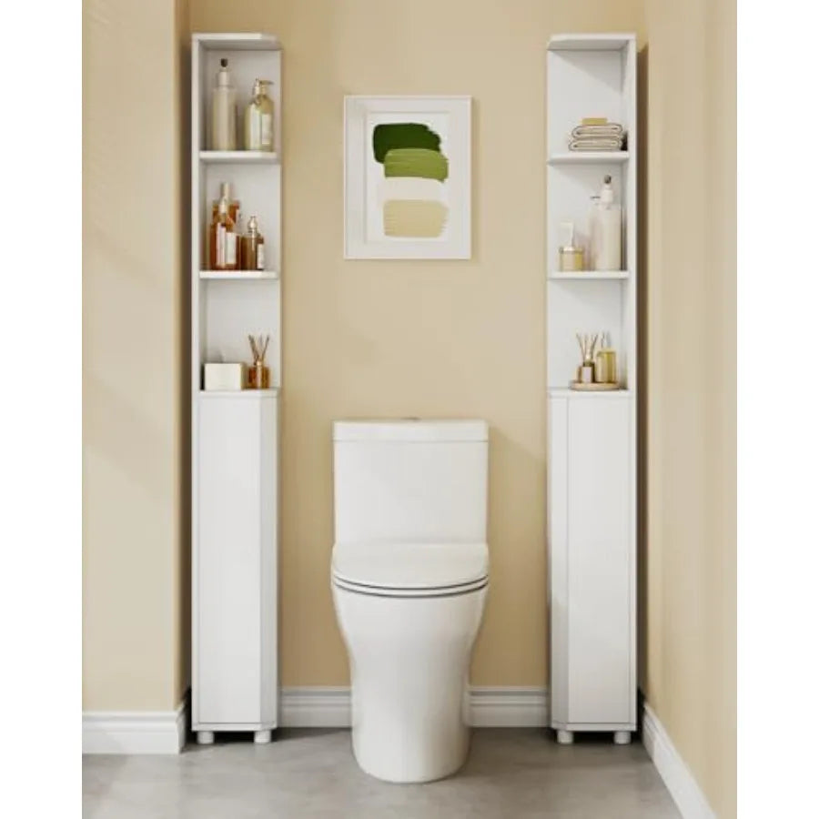 Tall Corner Cabinet with Doors and Adjustable Shelves