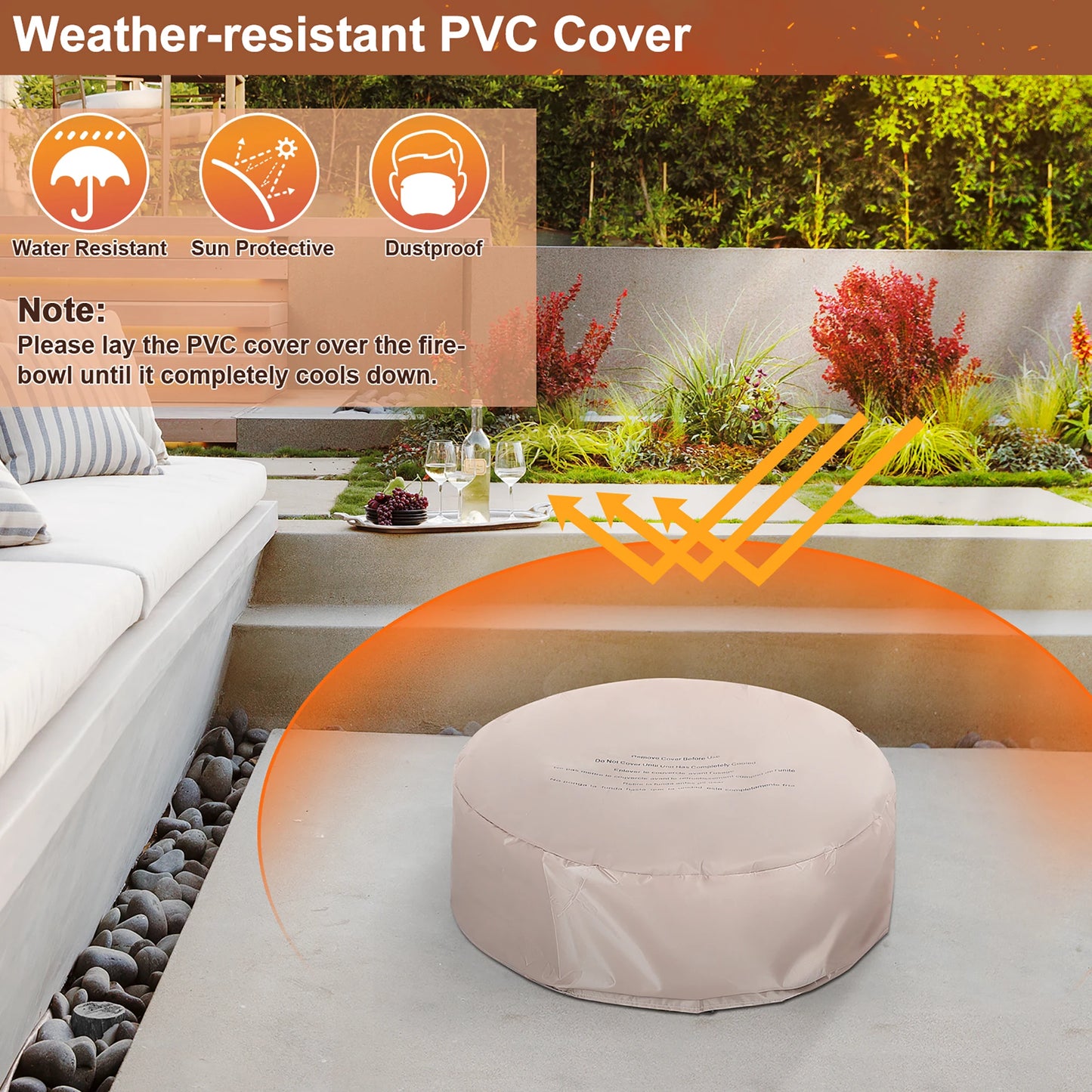 7‑Piece Rattan Wicker Patio Furniture Set – Outdoor Sectional with Gas Fire Pit Table & Cushions