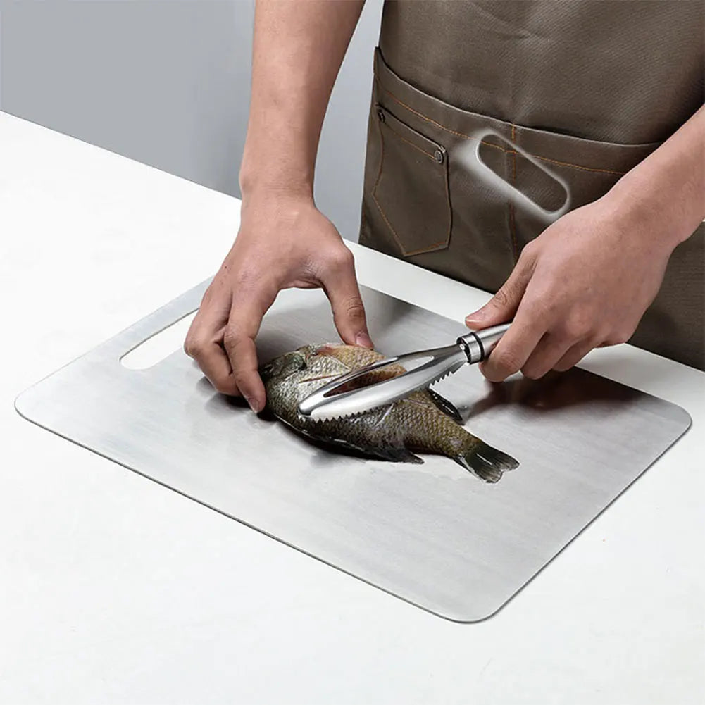 Stainless Steel Cutting Board - Double Sided Chopping Board for Kitchen