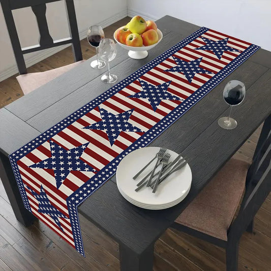 4th of July Stars Table Runner – Modern Patriotic Kitchen Décor