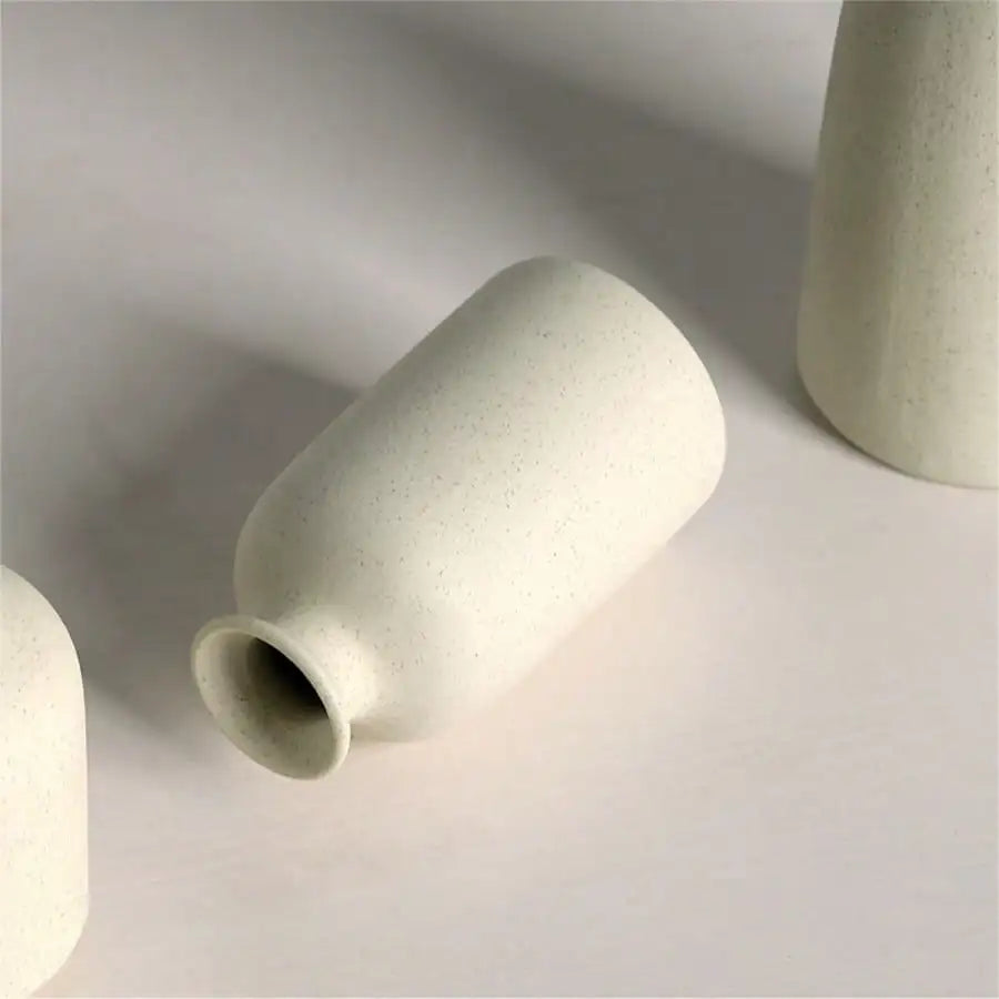 Minimalist Beige Ceramic Vases (Set of 3)