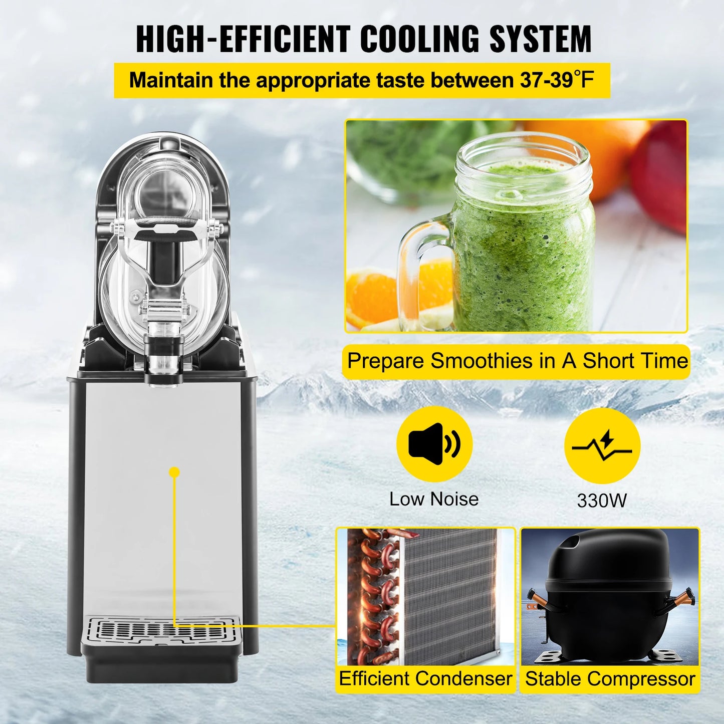 3L/6L Commercial Slush Maker – Frozen Smoothie Drink Dispenser