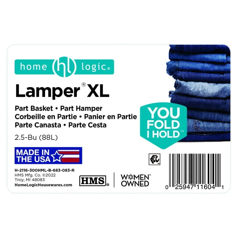 Extra Large Plastic Laundry Hamper, with Four Handles, Ventilated Design