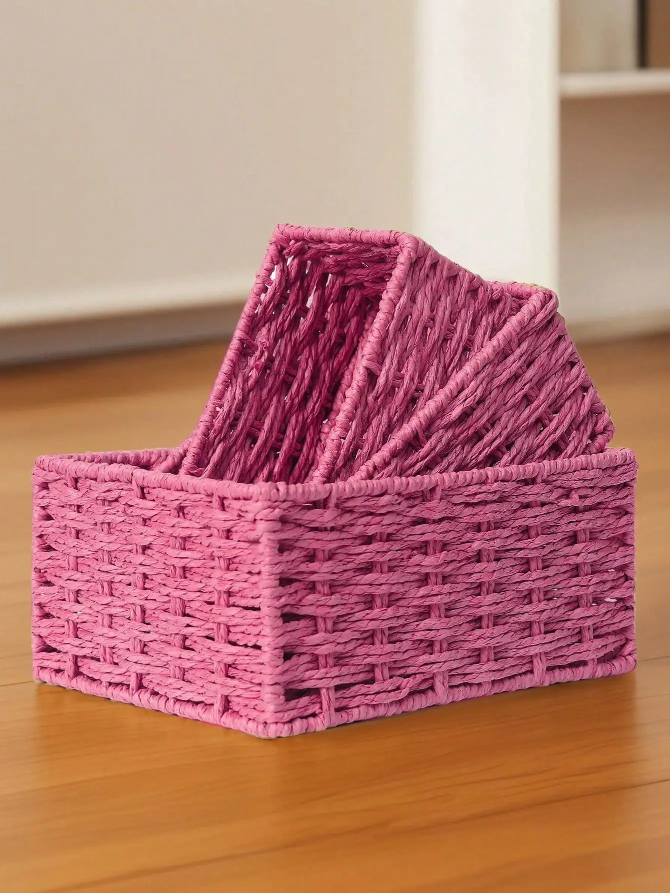 Woven Rattan Storage Basket for Home & Office