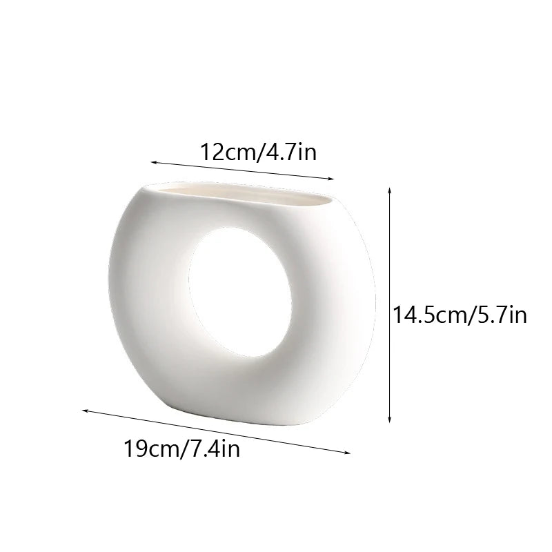 Nordic Abstract Ceramic Vase – Modern Minimalist Home Decor
