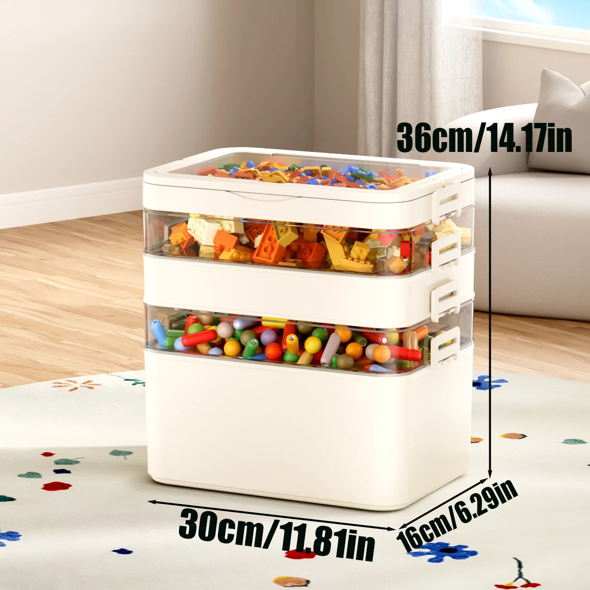 Large Capacity, Durable, Portable, Stackable Storage Box/Organizer with Handle