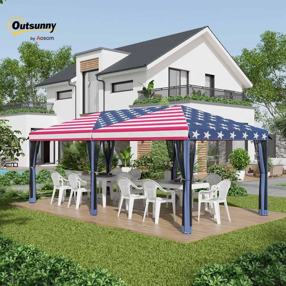 10×20 FT Pop‑Up Canopy Tent with Netting – Heavy‑Duty Instant Sun Shelter & Large Party Tent with Carry Bag