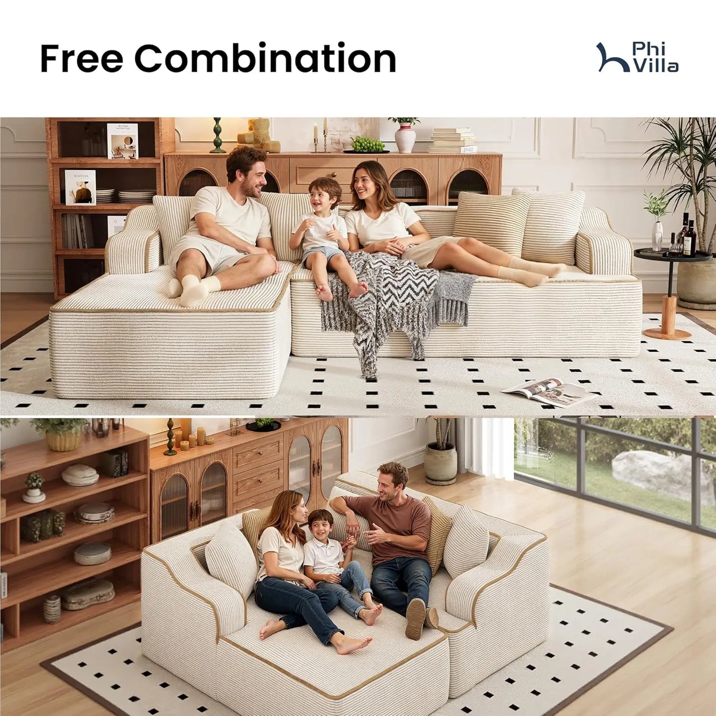 104" L‑Shaped Sectional Sofa – Modern Deep‑Seating Design