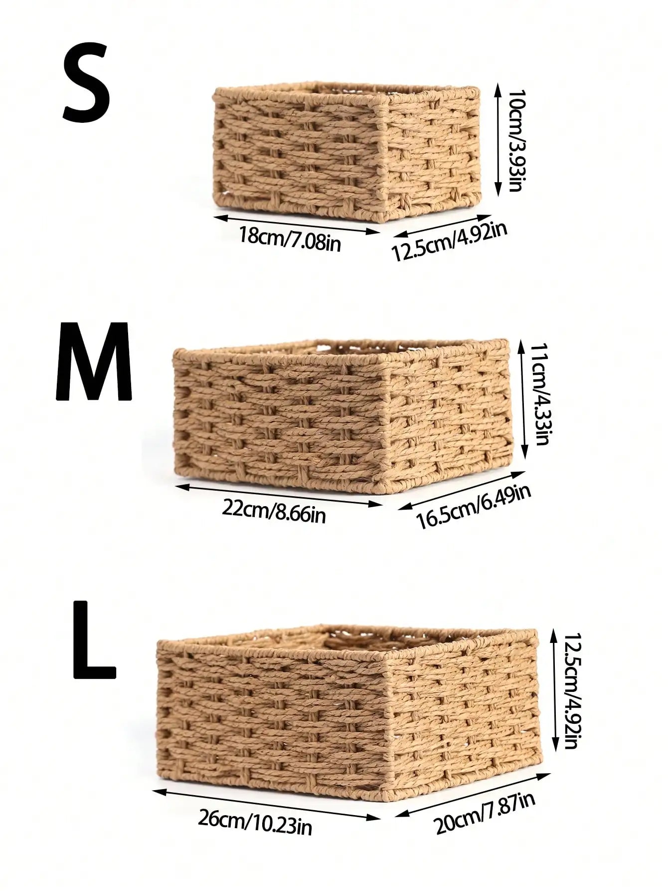 Woven Rattan Storage Basket for Home & Office