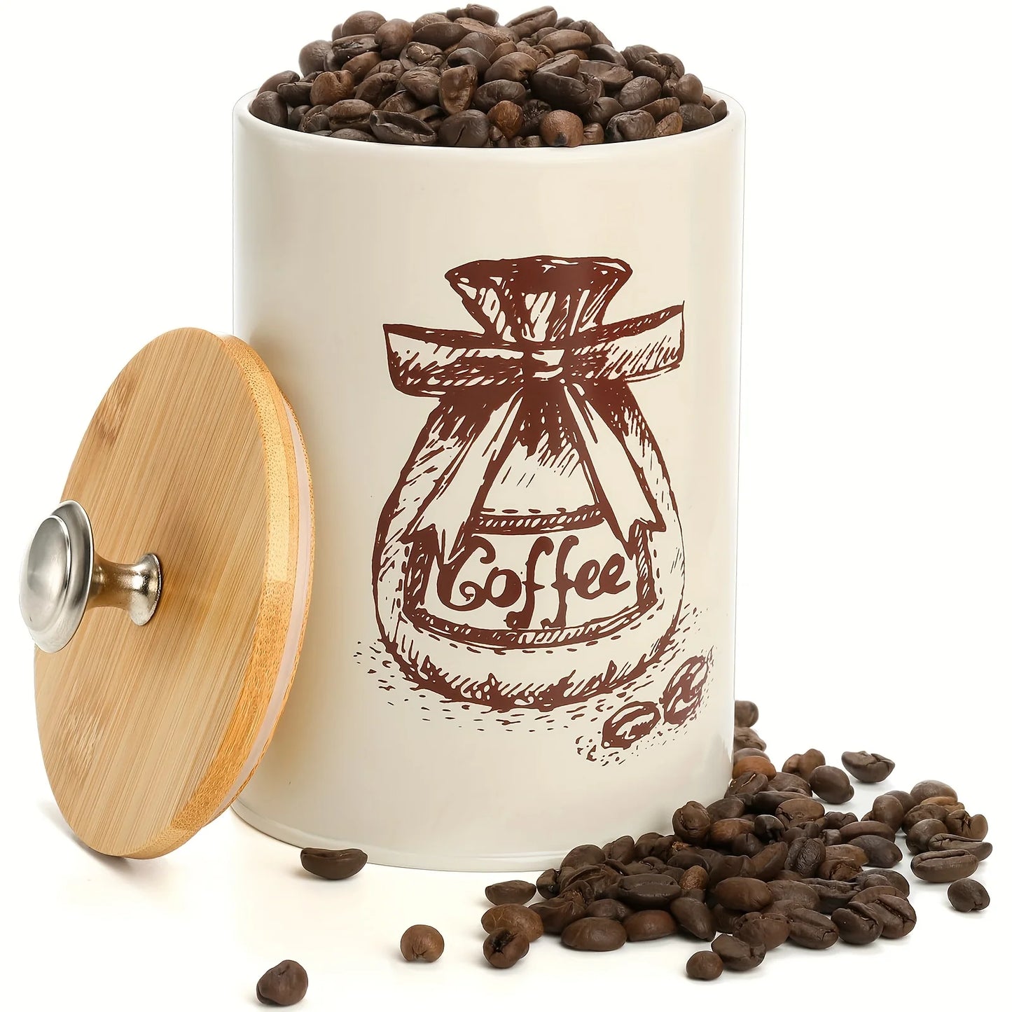 3Pcs Canister Set for Kitchen Counter, Coffee Sugar Tea Canister, Metal Vintage Kitchen Containers
