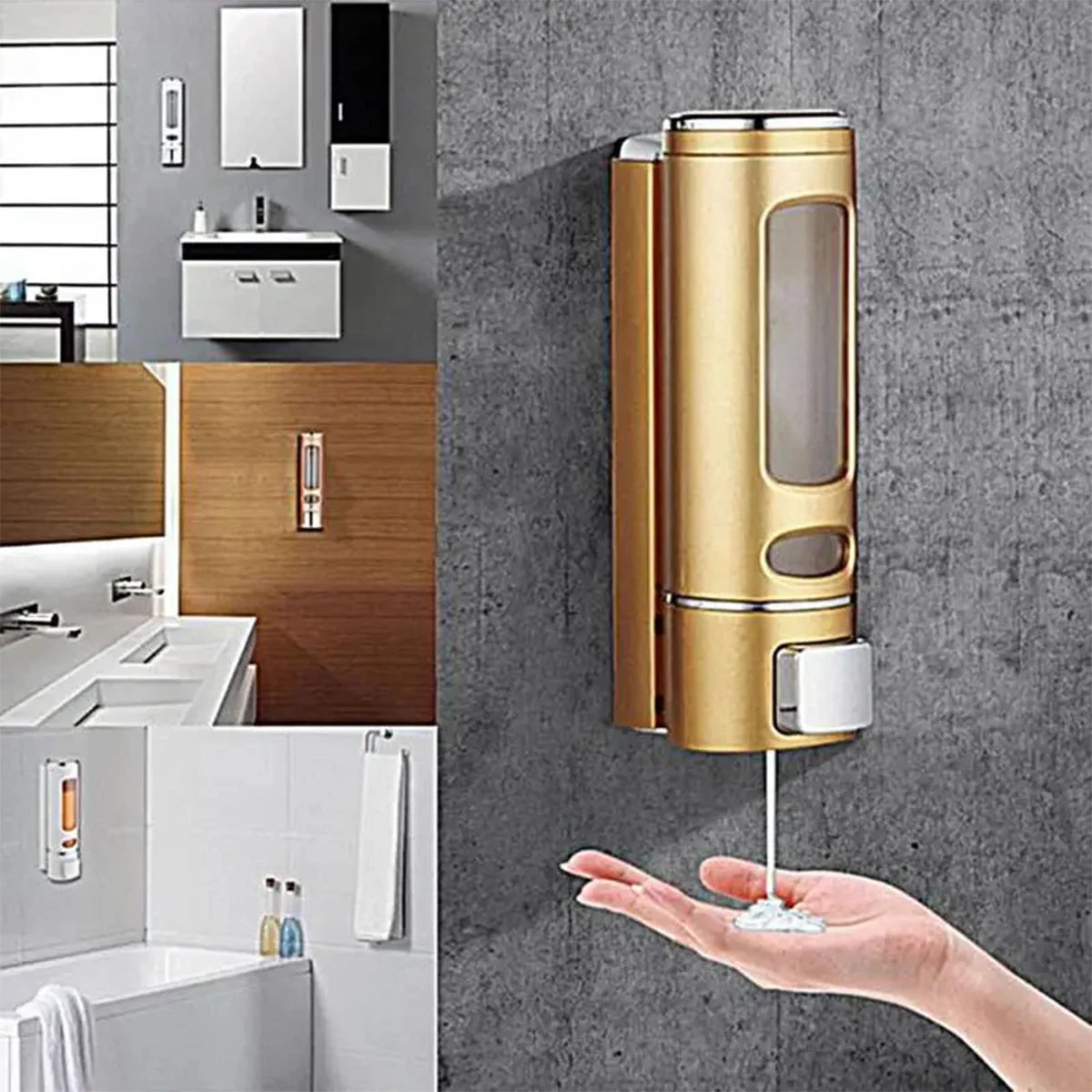 3-Shower dispenser, shampoo, conditioner and body wash container, waterproof
