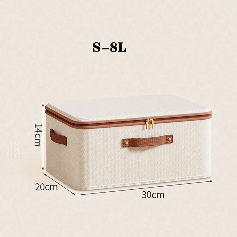 Closet Organizer Container with Handle and Zipper Close, Washable
