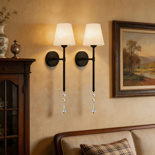 Rechargeable Wall Sconce RGB LED Light, Battery Operated with Remote Control - Matte Black