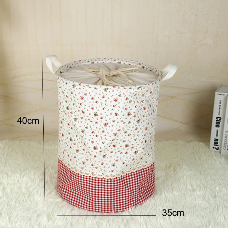 The beam port Linen Multi-function Handle Stackable storage barrel Laundry basket Toy Storage box