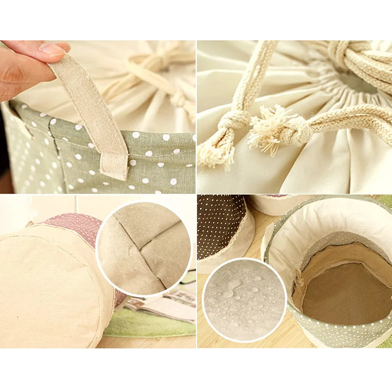 The beam port Linen Multi-function Handle Stackable storage barrel Laundry basket Toy Storage box
