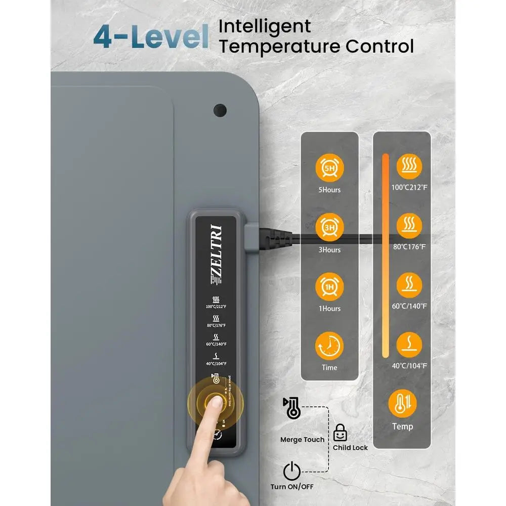 Extra Large 36''X16'' Surface Heating Mat, 4 Level Temp, 5 Hour Timer, Child Lock, Portable
