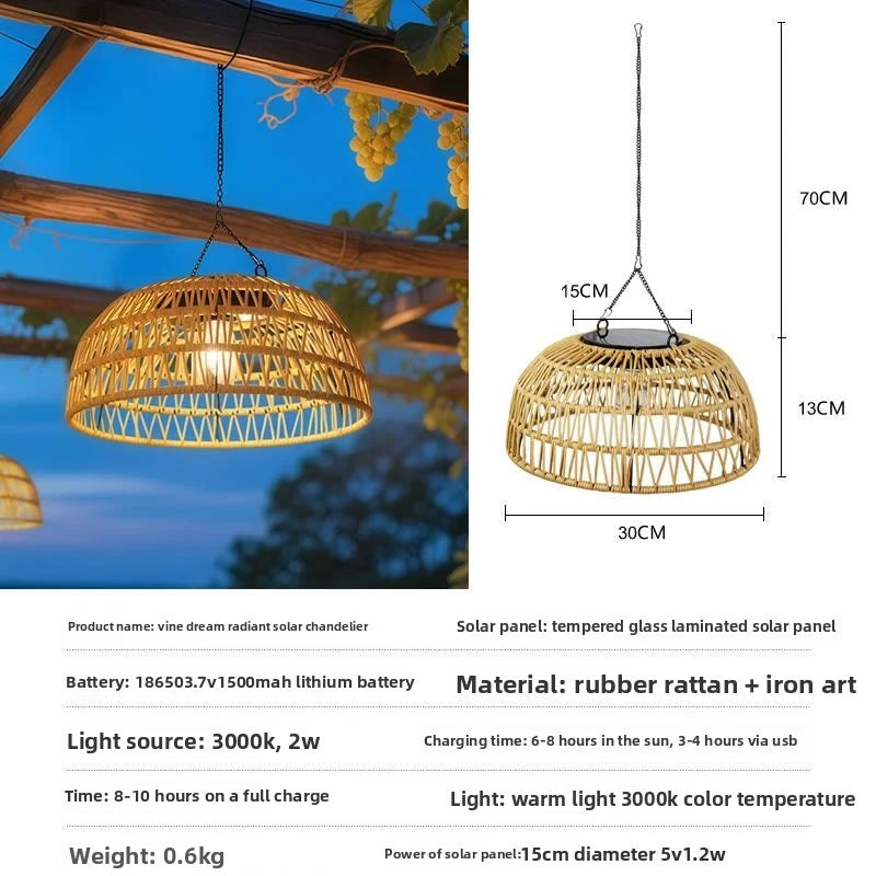 Solar‑Powered Outdoor Pendant Lamp – Modern Hanging Light for Patios & Gardens