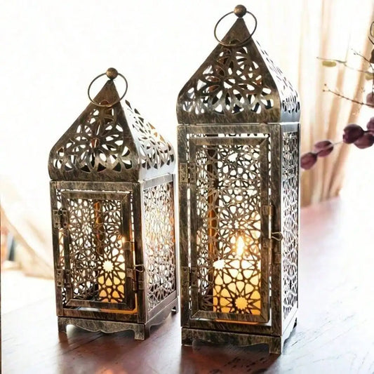 Vintage Moroccan Metal Candle Holder – Decorative Lantern‑Style Design in 2 Sizes